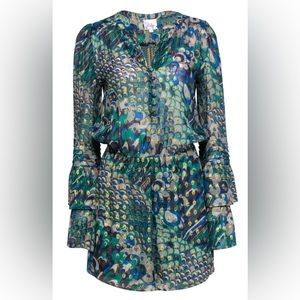 PARKER -Green, Blue & Gold Bohemian Dress